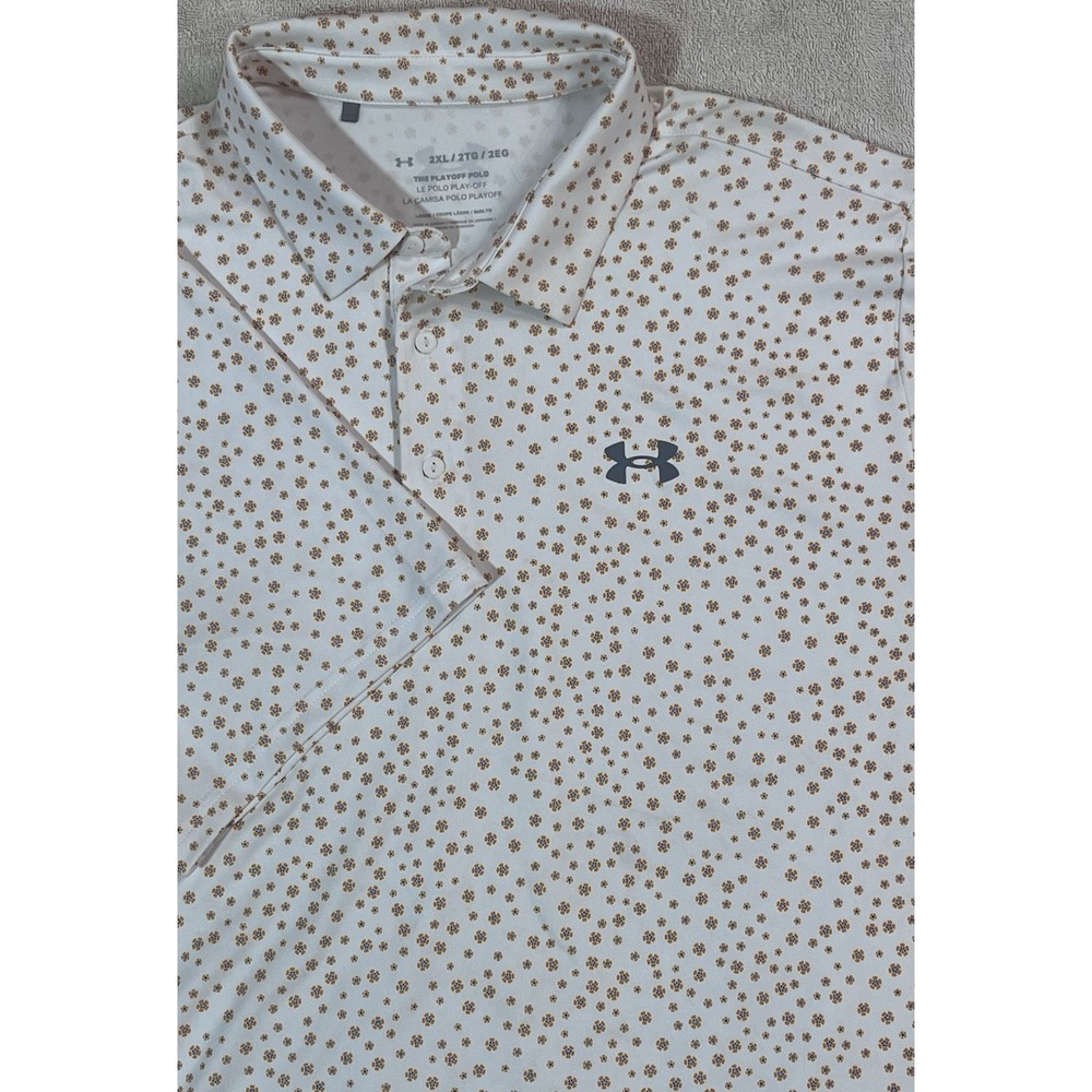 Under Armour The Playoff Polo 3.0 Mens 2XL White All Over Floral Print Golf AOP